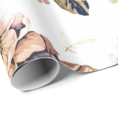 白カラフルい背景の上に花 ラッピングペーパー (ロールコーナー)