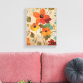白カラフルい背景の花 キャンバスプリント (インサイチュ (リビング))