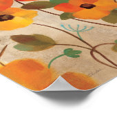 白カラフルい背景の花 ポスター (角)