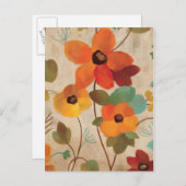 白カラフルい背景の花 ポストカード (正面/裏面)