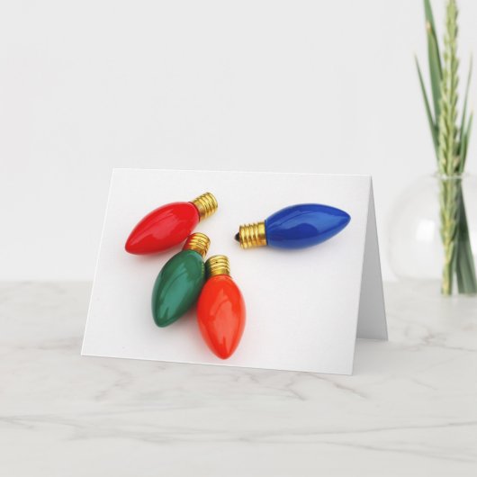 白カラフルとクリスマスカードのキスマス球根 シーズンカード (正面)