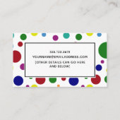 白カラフルの円、ママのプレイデートのカード コーリングカード (裏面)