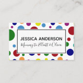 白カラフルの円、ママのプレイデートのカード コーリングカード (正面)