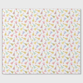 白カラフルの可愛いPartyhats ラッピングペーパー (フラット)