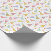 白カラフルの可愛いPartyhats ラッピングペーパー (角)