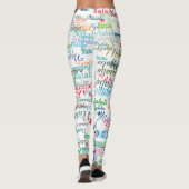 白カラフルの名パーソナライズされた前パターン レギンス (裏面)
