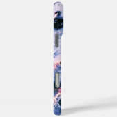 白カラフルエレガント青とピンク Case-Mate iPhoneケース (裏面 / 右)