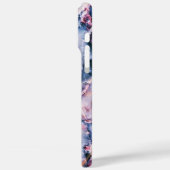 白カラフルエレガント青とピンク Case-Mate iPhoneケース (裏面 / 左)