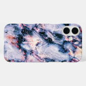 白カラフルエレガント青とピンク Case-Mate iPhoneケース (裏面 (横))