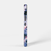 白カラフルエレガント青とピンク SAMSUNG GALAXYケース (右側面)