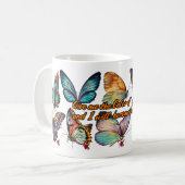 白カラフルセラミックの蝶 コーヒーマグカップ (正面左)