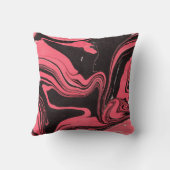 白カラフルバの赤大理石インク紙質感 クッション (裏面)