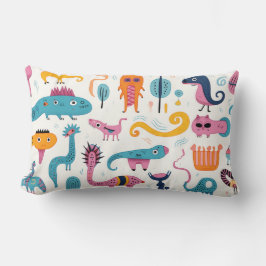 白カラフルファンタジー ランバークッション