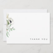 白カラフルフローラスプレー葬儀ありがとう サンキューカード (正面)