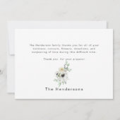 白カラフルフローラスプレー葬儀ありがとう サンキューカード (裏面)