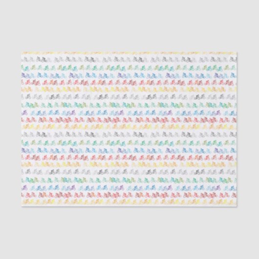 白カラフル上の自転車パターン 薄葉紙 (正面)