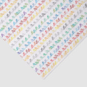 白カラフル上の自転車パターン 薄葉紙 (詳細)