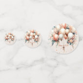 白カラフル桃フローラバルーンエレガントパーティー コンフェッティ (正面)