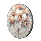 白カラフル桃フローラバルーンエレガントパーティー ダーツボード (正面右)