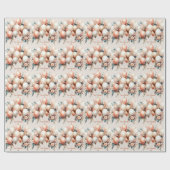 白カラフル桃フローラバルーンエレガントパーティー ラッピングペーパー (フラット)