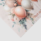 白カラフル桃フローラバルーンエレガントパーティー 薄葉紙 (詳細)