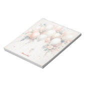 白カラフル桃フローラバルーンエレガント ノートパッド (回転)