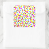 白カラフル点の点 スクエアシール (バッグ)