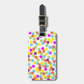 白カラフル点の点 ラゲッジタグ (正面縦)