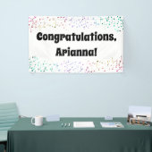 白カラフル紙吹雪 横断幕 (トレードショー)