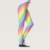 白カラフル色または色の虹の水玉模様 レギンス (右)