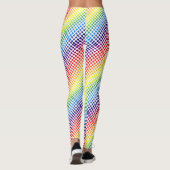 白カラフル色または色の虹の水玉模様 レギンス (裏面)