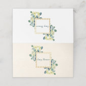 白カラユリとユーカリ結婚の プレイスカード (外部開封)