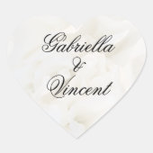 白カーネーション結婚フラワー封筒用シール ハートシール (正面)