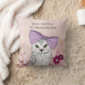 白ガーリーフクロウピンク金ゴールドブルゴーニュフローラ花 クッション (ブランケット)