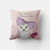 白ガーリーフクロウピンク金ゴールドブルゴーニュフローラ花 クッション (裏面)