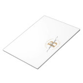 白ガーリーモダン金ゴールド名スクリプトモノグラムの ノートパッド (アングル)