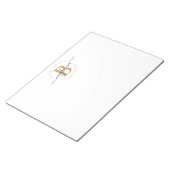 白ガーリーモダン金ゴールド名スクリプトモノグラムの ノートパッド (アングル)