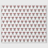 白ガーリー上のマウス ラッピングペーパー (フラット)