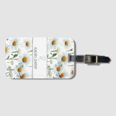 白ガーリー花 |トレンディーデイジー ラゲッジタグ (正面横)
