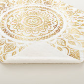 白ガーリー金ゴールドフローラ シェルパブランケット (3/4)