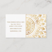 白ガーリー金ゴールドフローラ 名刺 (裏面)