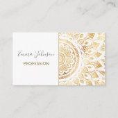 白ガーリー金ゴールドフローラ 名刺 (正面)