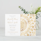 白ガーリー金ゴールドフローラ 招待状 (スタンド正面)