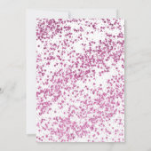 白ガーリー鮮ピンクグリッターダストスウィート16 招待状 (裏面)