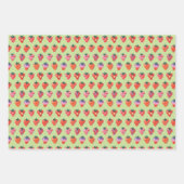 白キウイプラムストロベリ図解入りの、写真付きのー ラッピングペーパーシート (正面3)