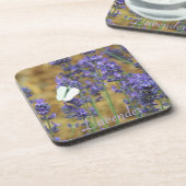 白キャベツバタフライオンラベンダーフローラ コースター (左側)