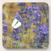 白キャベツバタフライオンラベンダーフローラ コースター (正面)