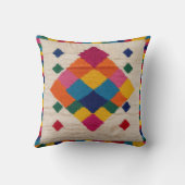 白キリム枕：東洋のエレガンスの芸術 クッション (裏面)