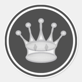 白クイーンチェス駒 ラウンドシール