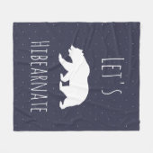 白クマのシルエット&マイクロドットを引き上げよう フリースブランケット (正面(横))